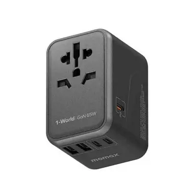 Momax 1-World 65W GAN 5 Ports + AC Travel Adapter (UA8)